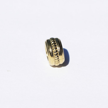 BeauMonde Bijoux - Rondelle lisse/granulation 5.4x9.4 mm environ, diamètre trou 4.9 mm environ acier inoxydable doré 304
