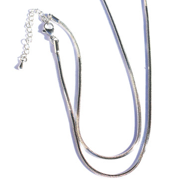 Chaine serpent carré 1.6mm environ longueur 50 cm environ + chainette d'extension acier inoxydable doré 304 - BeauMonde Bijoux