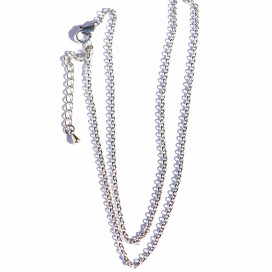 Chaine jaseron 1mm longueur 50 cm environ + chainette d'extension acier inoxydable