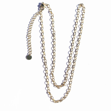 Chaine ovale 2.4x4mm longueur 45 cm environ + chainette acier inoxydable doré 304 - BeauMonde Bijoux