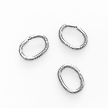 BeauMonde Bijoux - Anneau ovale 4x6.5mm environ fil de 0.8mm acier inoxydable