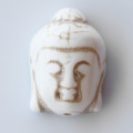 Howlite 20x28mm ivoire tête de bouddha (poudre de howlite)