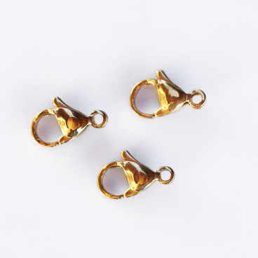 BeauMonde Bijoux - Fermoir mousqueton 10 mm acier inoxydable doré 304