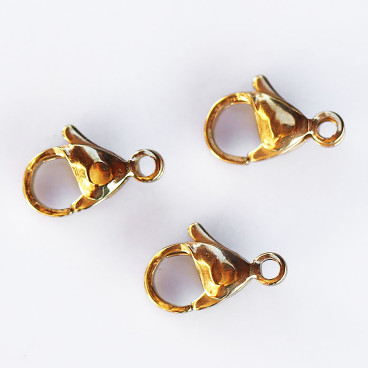 Fermoir mousqueton 12 mm acier inoxydable doré - BeauMonde Bijoux