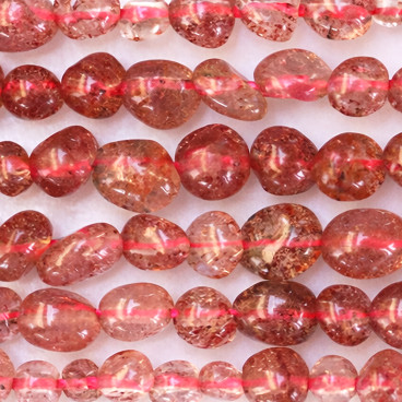 BeauMonde Bijoux - Quartz strawberry nugget irrégulier 3x4/5x7mm environ Brésil