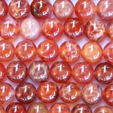 Agate fire 8 mm round bead Brazil - BeauMonde Bijoux