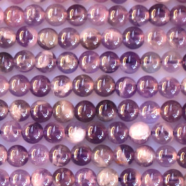 BeauMonde Bijoux - Améthyste chevron 4/4.2 mm environ perle ronde Brésil