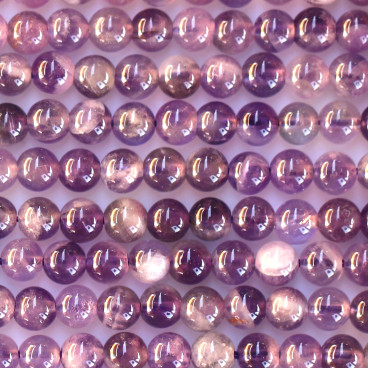 BeauMonde Bijoux - Améthyste chevron 4/4.2 mm environ perle ronde Brésil