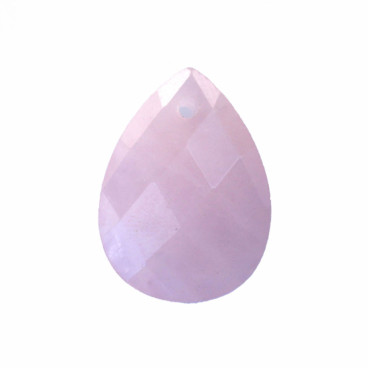 Pendentif 13x18 mm environ quartz rose goutte facettée percée dans l’épaisseur Madagascar - BeauMonde Bijoux