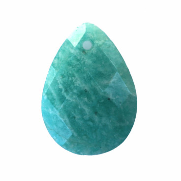 Pendentif 13x18 mm environ amazonite goutte facettée percée dans l’épaisseur Afrique - BeauMonde Bijoux