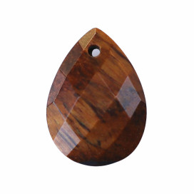 Pendentif 13x18 mm environ oeil de tigre goutte facettée percée dans l’épaisseur Afrique - BeauMonde Bijoux