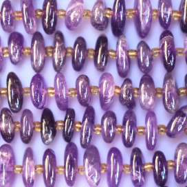 Améthyste 10x12/11x14.5 mm +/- environ chips plat avec rocaille Brésil - BeauMonde Bijoux