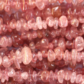Quartz strawberry pierre chips 5/8 mm +/- environ Brésil - BeauMonde Bijoux