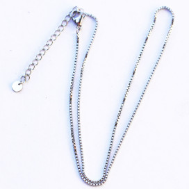Chaine venitienne 1.5mm environ longueur 38cm environ + chainette d'extension acier inoxydable 316 - BeauMonde Bijoux