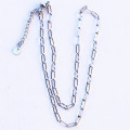 Chaine rectangle 3x7mm environ longueur 40 cm environ + chainette d'extension acier inoxydable 316