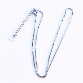 Chaine venitienne 1.5mm environ longueur 38 cm environ + chainette d'extension acier inoxydable 304 - BeauMonde Bijoux
