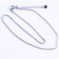 Chaine fine ovale 1.5 mm environ longueur 38 cm environ + chainette d'extension acier inoxydable 316