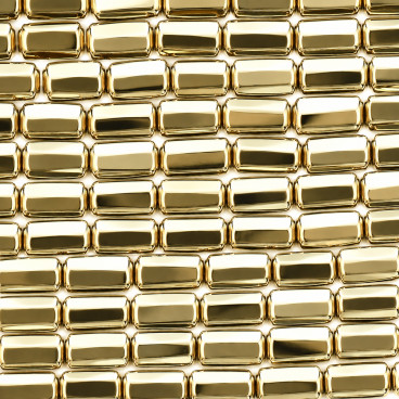 Hématite dorée 3x5mm environ tube grande facette Chine - BeauMonde Bijoux