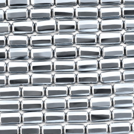 Hématite argentée 3x5mm environ tube grande facette Chine