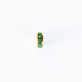 BeauMonde Bijoux - Rondelle strass 6 mm acier inoxydable doré 304