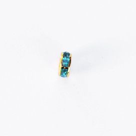 BeauMonde Bijoux - Rondelle strass 6 mm acier inoxydable doré 304