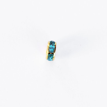 BeauMonde Bijoux - Rondelle strass 6 mm acier inoxydable doré 304