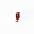 Rondelle strass 8 mm acier inoxydable doré 304