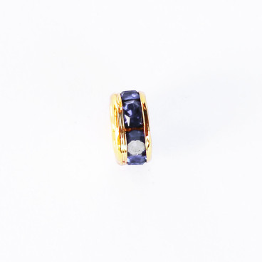BeauMonde Bijoux - Rondelle strass 8 mm acier inoxydable doré 304