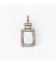 Pendentif rectangle 9.5x20.5mm nacre + strass anneau de profil acier inoxydable doré 304