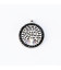 Médaille arbre de vie strass noir 15mm + anneau acier inoxydable 304