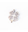Pendentif trefle strass 12x16mm + anneau acier inoxydable 304