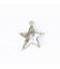 Pendentif étoile strass et émail 16x18mm + anneau acier inoxydable 304