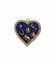 Pendentif coeur 18.5x19mm émail avec motifs + anneau acier inoxydable 304