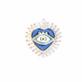 Pendentif coeur 20.5x22 mm motif oeil + anneau acier inoxydable 304
