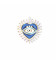 Pendentif coeur 20.5x22 mm motif oeil + anneau acier inoxydable 304