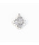 Pendentif trèfle arrondi strass 15.5x17.5mm + anneau acier inoxydable 304