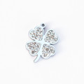 Pendentif trefle strass 12x16mm + anneau acier inoxydable 304 - BeauMonde Bijoux