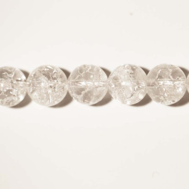 BeauMonde Bijoux - Cristal de roche 10/10.2 mm environ craquelé perle ronde A+ Brésil