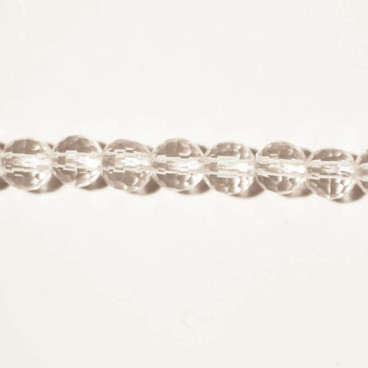 BeauMonde Bijoux - Cristal de roche 6/6.5 mm perle ronde facettée AA Brésil
