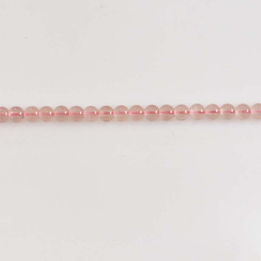 BeauMonde Bijoux - Quartz rose 4/4.3 mm perle ronde A (1er prix couleur chauffée) Brésil
