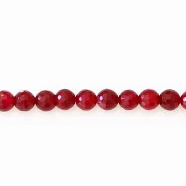 BeauMonde Bijoux - Agate 8/8.3 mm perle facettée ronde fushia