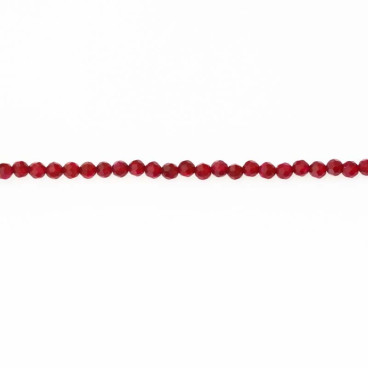 BeauMonde Bijoux - Agate 4 mm perle facetée ronde fushia
