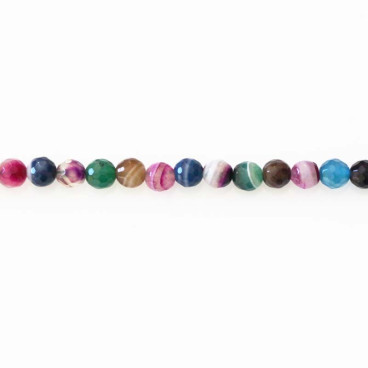 BeauMonde Bijoux - Agate 6 mm multi veinée perle facettée