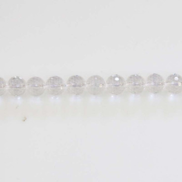 BeauMonde Bijoux - Cristal de roche 8 mm environ perle ronde facettée AA Brésil