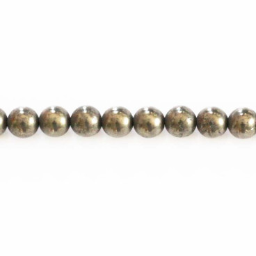 BeauMonde Bijoux - Pyrite 8/8.2 mm environ perle ronde A+ Mexique