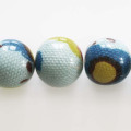 BeauMonde Bijoux - Perle en bois 15 mm tons turquoise Indonésie