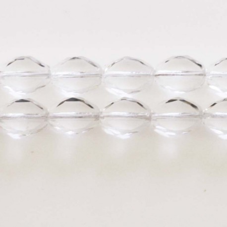 BeauMonde Bijoux - Perle 14X10 mm verre ovale faceté plat cristal
