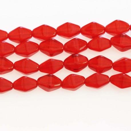 BeauMonde Bijoux - Perle 11x7 mm verre toupie rouge