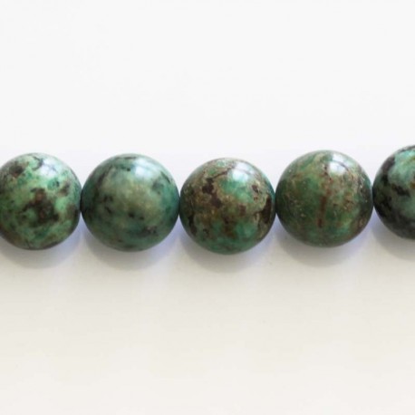 BeauMonde Bijoux - Turquoise 10 mm Afrique perle ronde naturelle A+