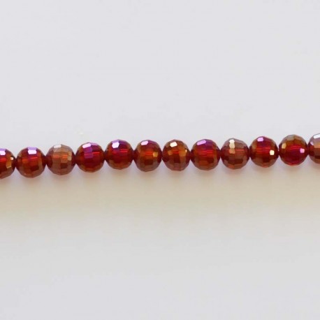 BeauMonde Bijoux - Perles de verre 8 mm facettée rouge siam AB
